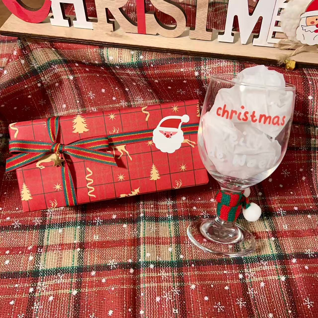 Christmas Footed Wine Glass - 300ML | Christmas Gift