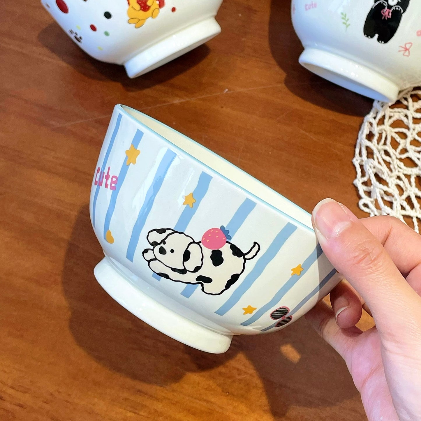 Cute Animal Party Ceramic Cereal Bowl - 5 Designs, 350ML