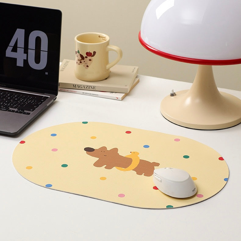 Colorful Puppy Leather Dining Table Mats, 45x30cm