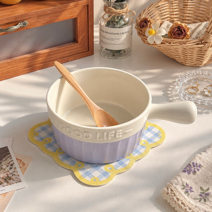 Good Life Morandi Ceramic Baking Bowl with Handle – 600ML