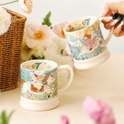 Vintage Fairy Tale Rider Ceramic Mug Gift Set – Set of 2 | 340ML