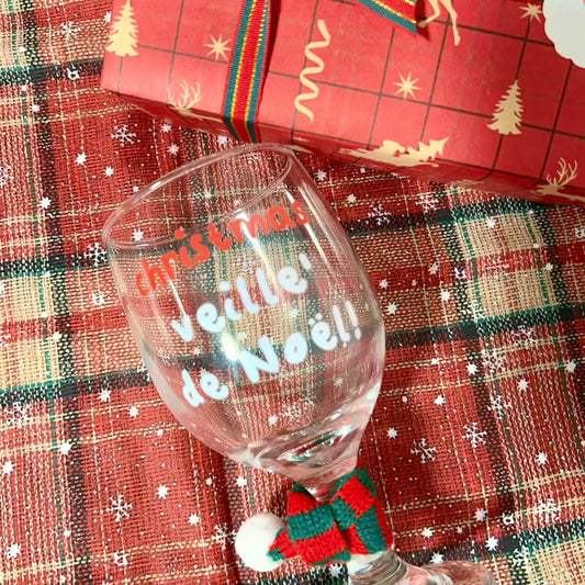 Christmas Footed Wine Glass - 300ML | Christmas Gift