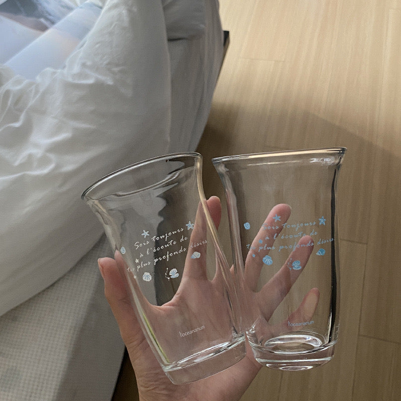 Ocean Shell Glass Cup – 330ML Capacity