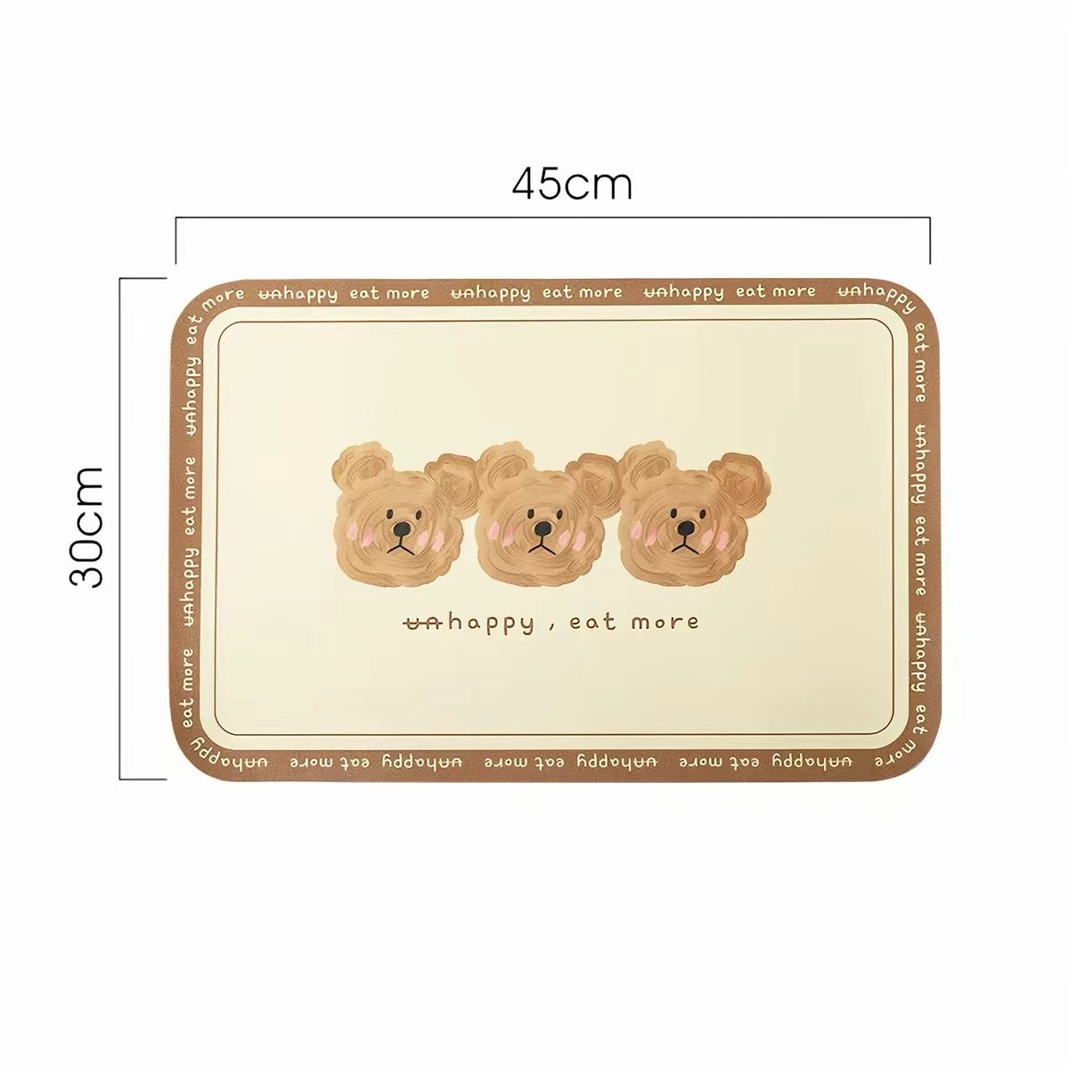 Emo Bear Waterproof Leather Placemat – 4 Styles