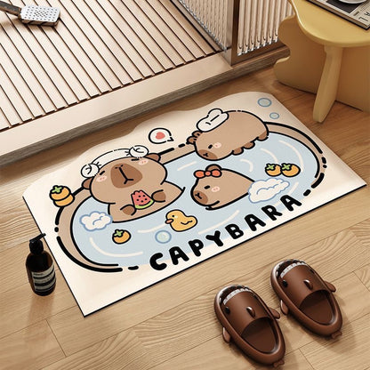 Capybara Shower Bathroom Absorbent Mat - Size 40x60cm / 50x80cm | Quick-Drying and Absorbent