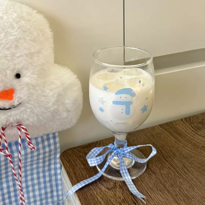 Winter Snowman Footed Wine Glass - 300ML