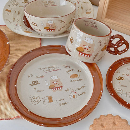 Adorable Fragrant Bread Bear Series Dinnerware Set - Perfect Gift Idea with Versatile Designs