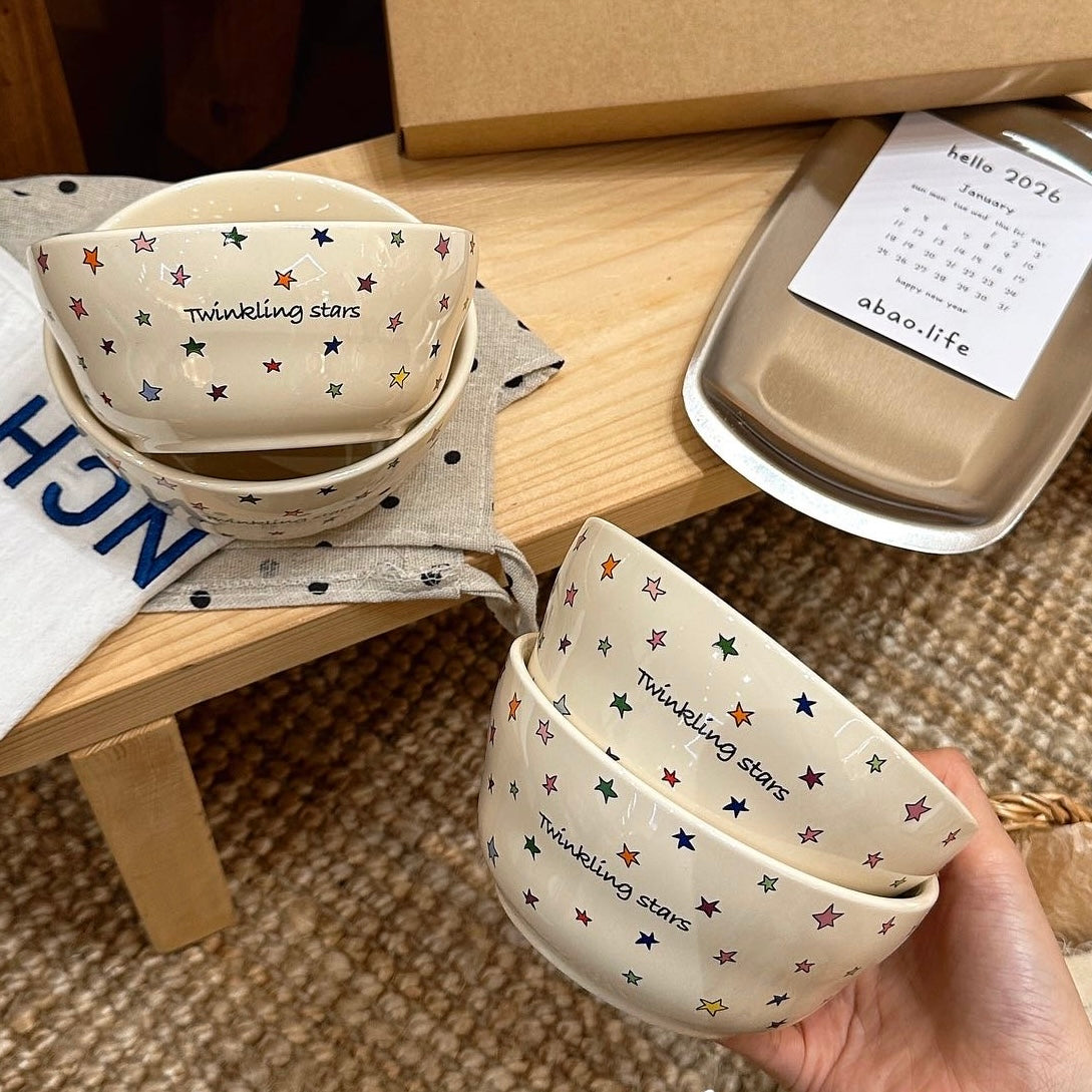 Twinkling Stars Ceramic Bowl Gift Set – Set of 4