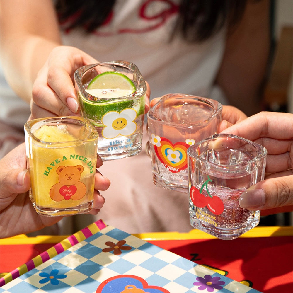 Rainbow Flower Shot Glass Gift Set, 70ML - Set of 4