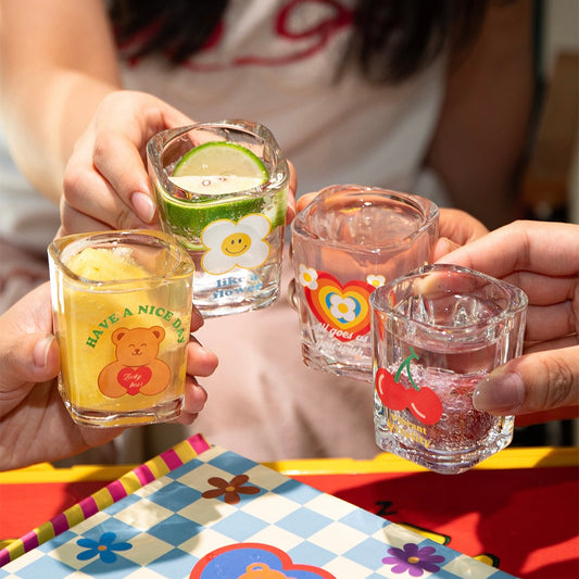 Rainbow Flower Shot Glass Gift Set, 70ML - Set of 4