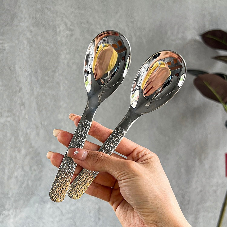 Rock-Texture Stainless Steel Flat Spoon