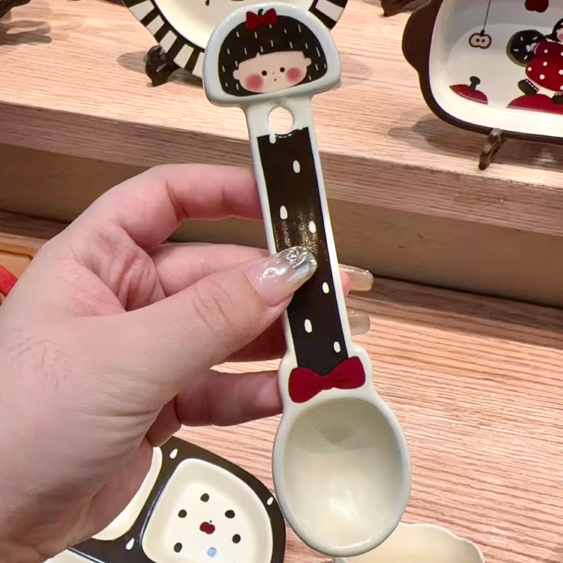 Cute Dessert Ceramic Spoon - Bread & Girl Design