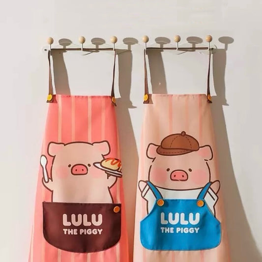 Lulu Piggy Series Cooking Apron with Adjustable Neck Strap