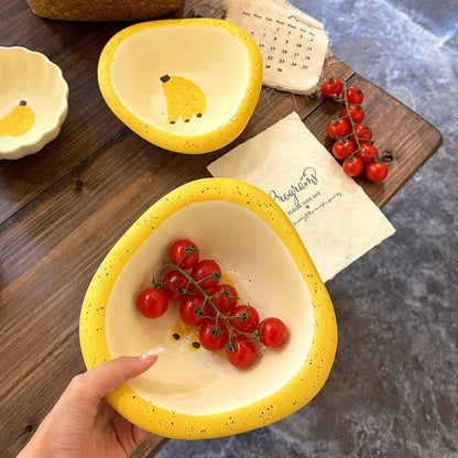 Hand-Painted Banana Ceramic Salad Bowl – 500ML