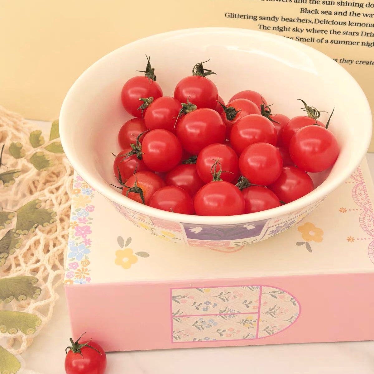 Vintage Floral Patchwork Ceramic Yogurt Bowl - 450ML