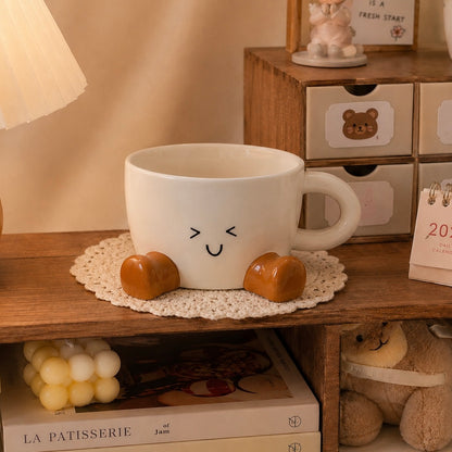 Smiley Face Little Legs Ceramic Mug – 300ML