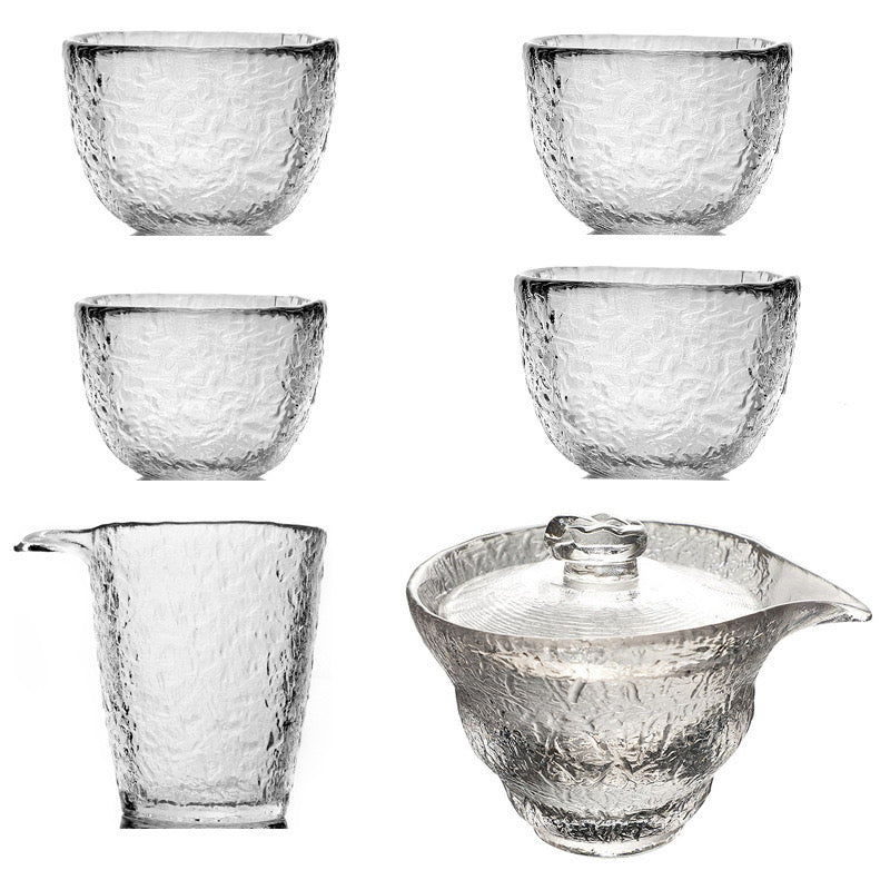 Hammered Glass Tea Set Gift Box - Set of 6 | Housewarming & Birthday Gift