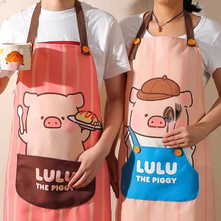 Lulu Piggy Series Cooking Apron with Adjustable Neck Strap