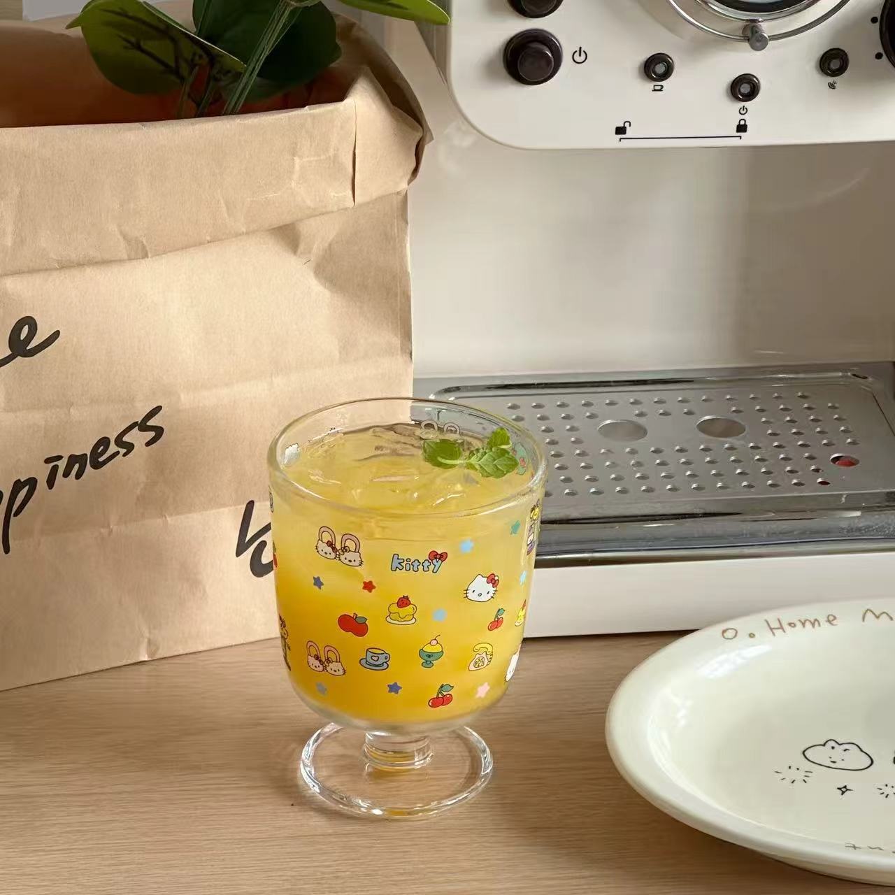 Cute Kitty Footed Glass Cup - 300ML