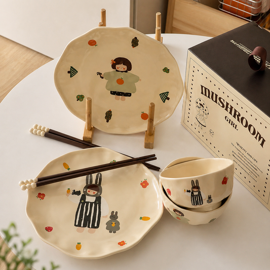 Cute Couple Series Tableware Gift Set - Set of 6