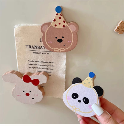 Cute Animal Wooden Fridge Magnet Bottle Opener | 2-in-1 Decorative and Functional Kitchen Accessory