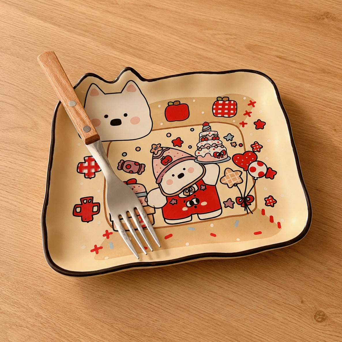 Birthday Westie Ceramic Dessert Plate, 7.8-Inch