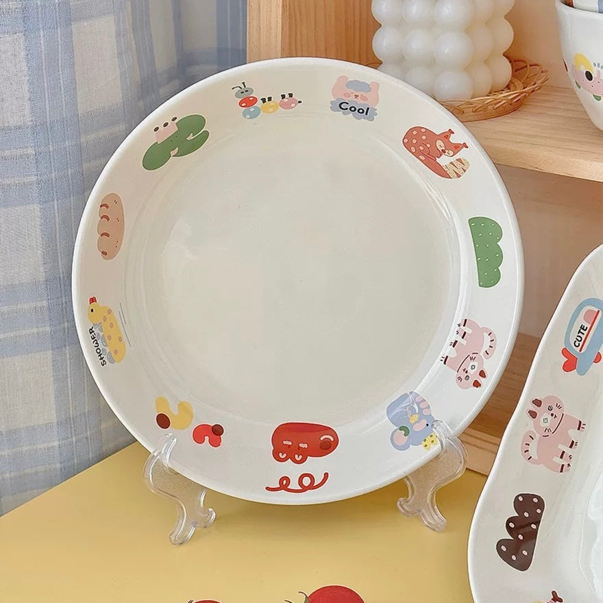 Cute Illustration Series Dinnerware Set - Adorable and Practical Design