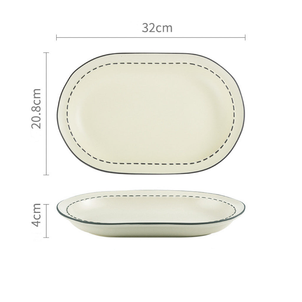 Comic Style Handcrafted Ceramic Dinnerware Set | Unique 2D Aesthetic, 4 Colors Available