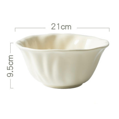 Cream White Large Soup Bowl with Spoon | 1300ml Capacity | Microwave & Dishwasher Safe