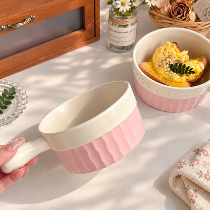 Good Life Morandi Ceramic Baking Bowl with Handle – 600ML