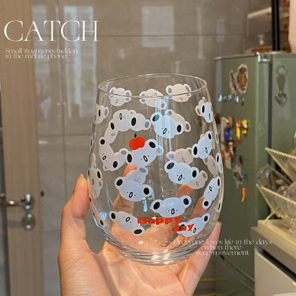 Cute Koala Large Glass Cup | Heat-Resistant, 540ML Capacity