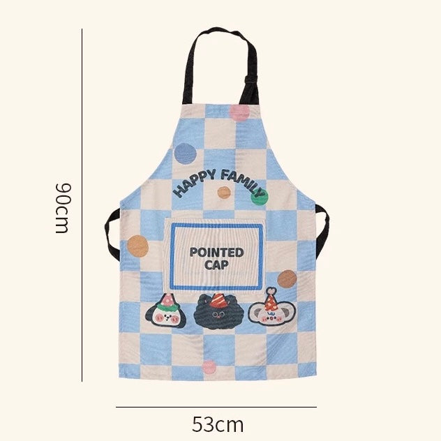 Animal Party Cooking Apron with Adjustable Neck Strap and Large Pocket – Machine Washable Designs