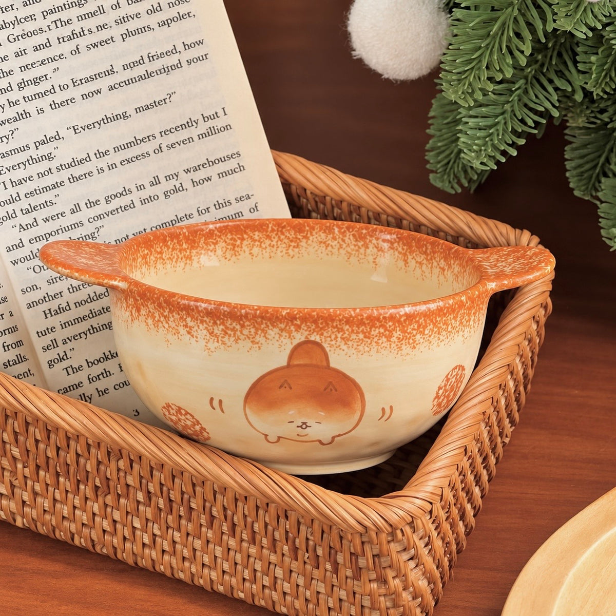 Bread Shiba Inu Ceramic Double-Handle Bowl – 400ML