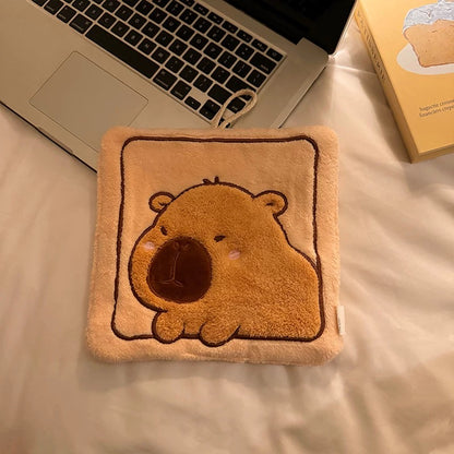 Cute Capybara Coral Fleece Hand Towels - Soft & Absorbent Towels for Kitchen and Bathroom