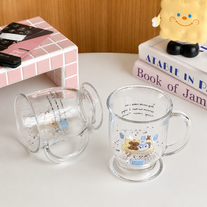 Cosy Snowman Glass Mug with Handle – 450ML