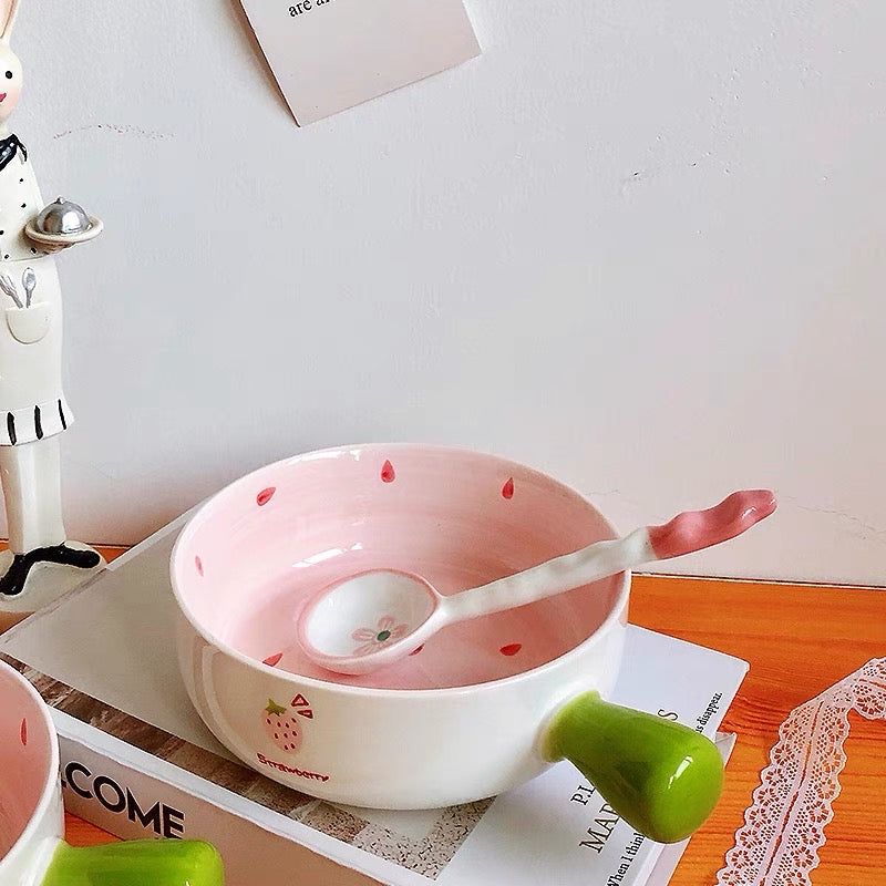 Strawberry Baking Dish with Ceramic Spoon