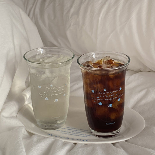 Ocean Shell Glass Cup – 330ML Capacity