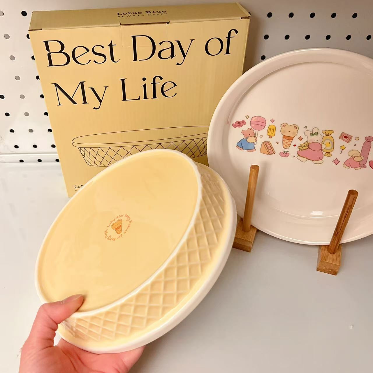 Ice Cream Party Ceramic Plate – Cute Deep Dish for Pasta, Salad & Dessert | Perfect for Gifting