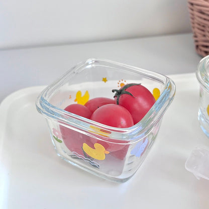 Mini Cute Duck Glass Food Storage Containers | Microwave & Dishwasher Safe