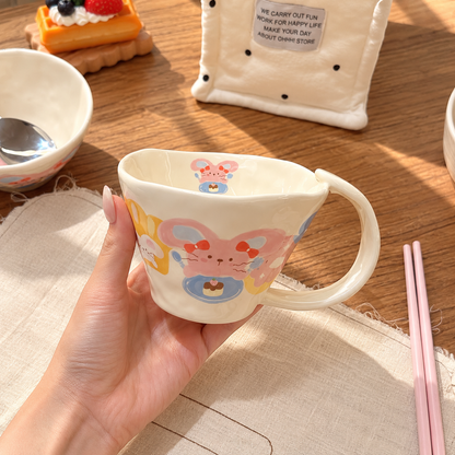 Birthday Bunny Ceramic Tableware Gift Set – Set of 5