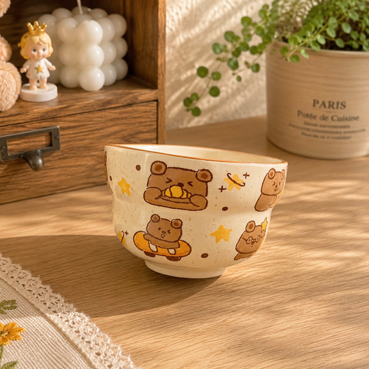 Bunny & Bear Cute Ceramic Cereal Bowl – 380ML