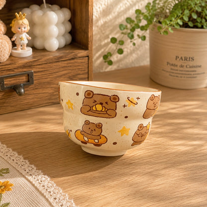 Bunny & Bear Cute Ceramic Cereal Bowl – 380ML