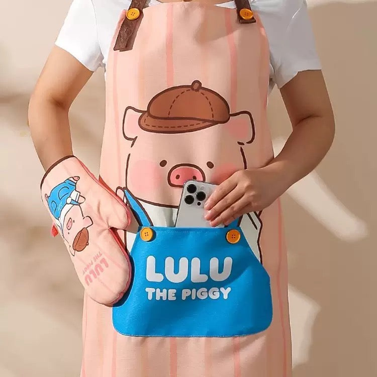 Lulu Piggy Series Cooking Apron with Adjustable Neck Strap