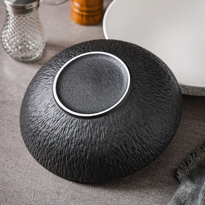 Stone Texture Matte Ceramic Dinner Plate - 2 Colors, 10-Inch