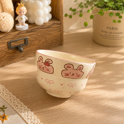 Bunny & Bear Cute Ceramic Cereal Bowl – 380ML
