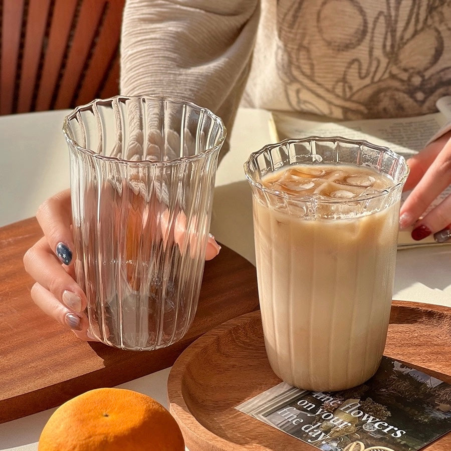 Elegant Floral Glass Mug - 350ML Capacity