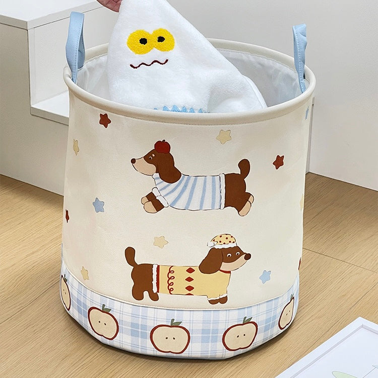 Dachshund Puppy Linen Storage Basket - Water-Resistant, 2 Designs