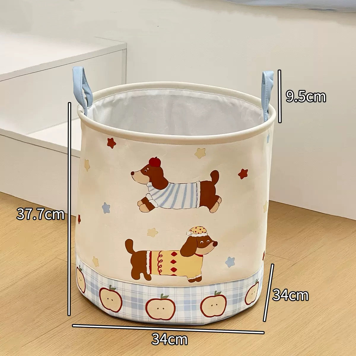 Dachshund Puppy Linen Storage Basket - Water-Resistant, 2 Designs