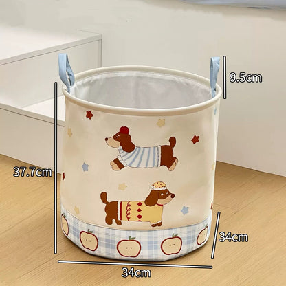 Dachshund Puppy Linen Storage Basket - Water-Resistant, 2 Designs
