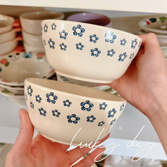 Blue Blossom Ceramic Cereal Bowl, 5-Inch